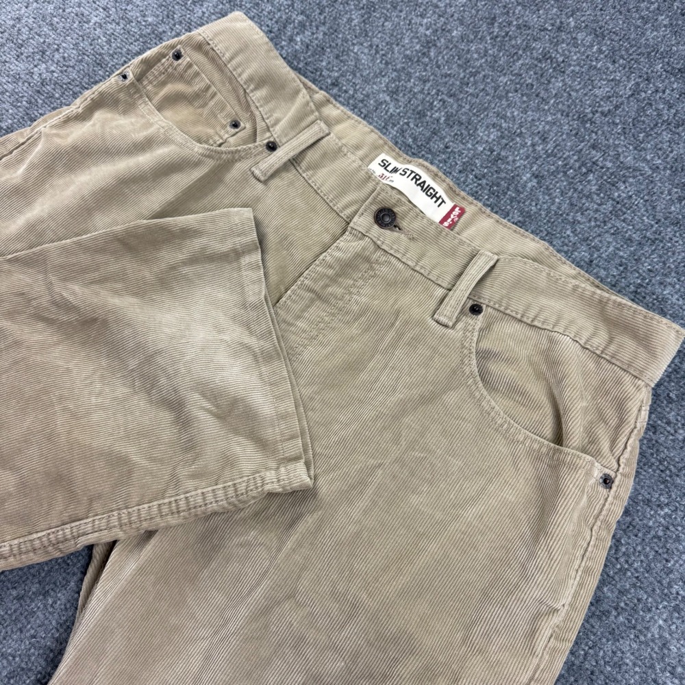 Levi's 514 Corduroy Pants 36x30 Tan Slim Straight Casual Trousers Mens